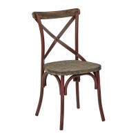 OSP Home Furnishings SMR424WAS-ARD Somerset Antique Red Metal Chair With X-Back
